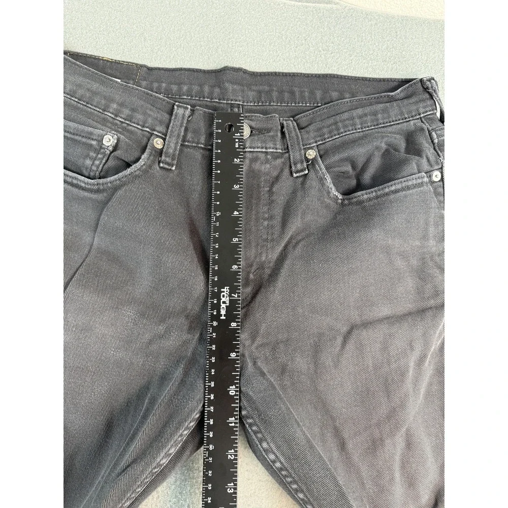 Levi's 514 Pants Mens 32x30 Charcoal Gray Wash Regular Straight Distressed Denim
